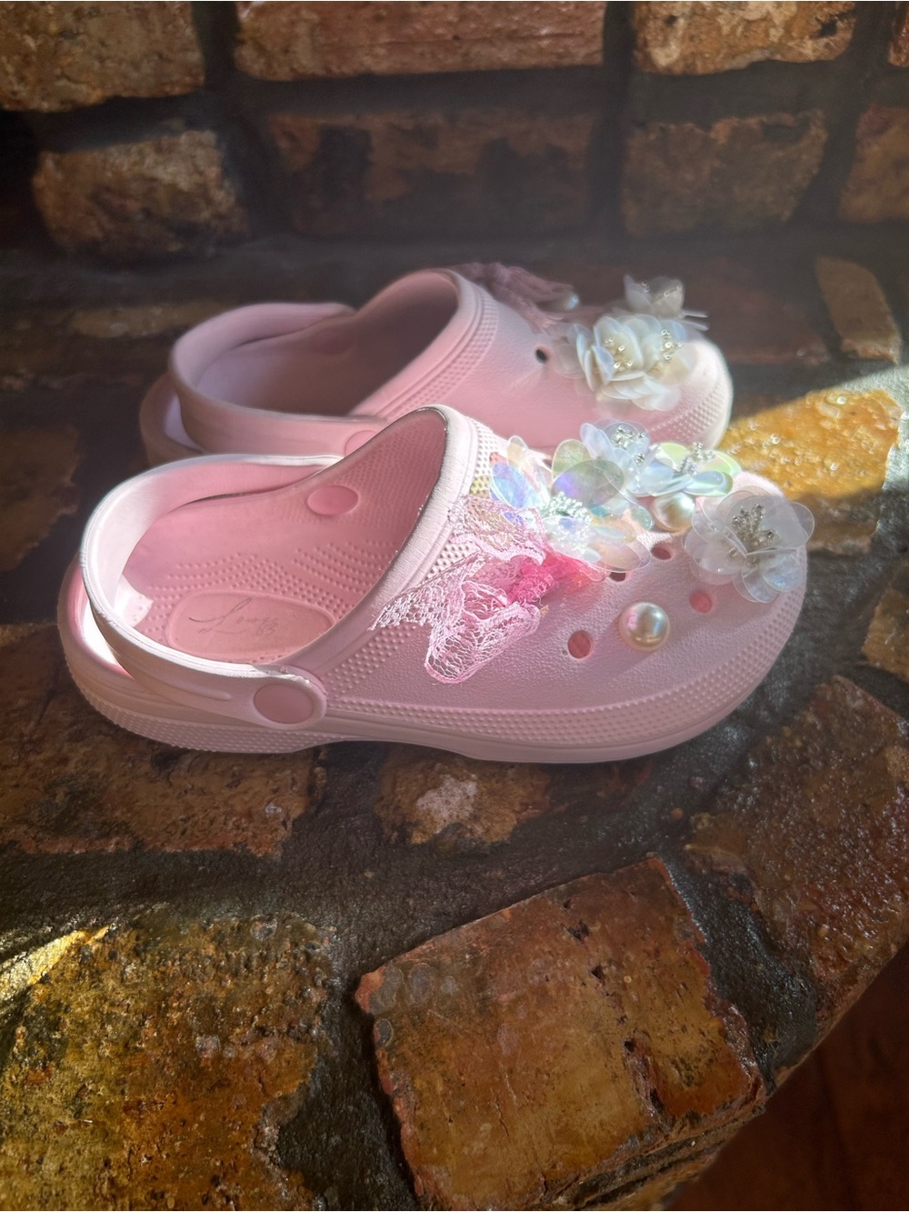 Crocs sandals.